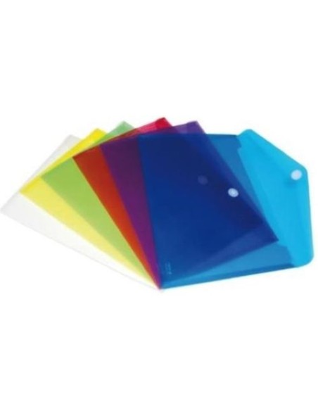 BLISTER 12 CARPETA Fº CIERRE VELCRO PP COLORES SURTIDOS